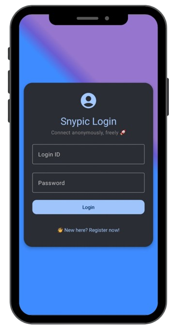 Snypic chat room screen